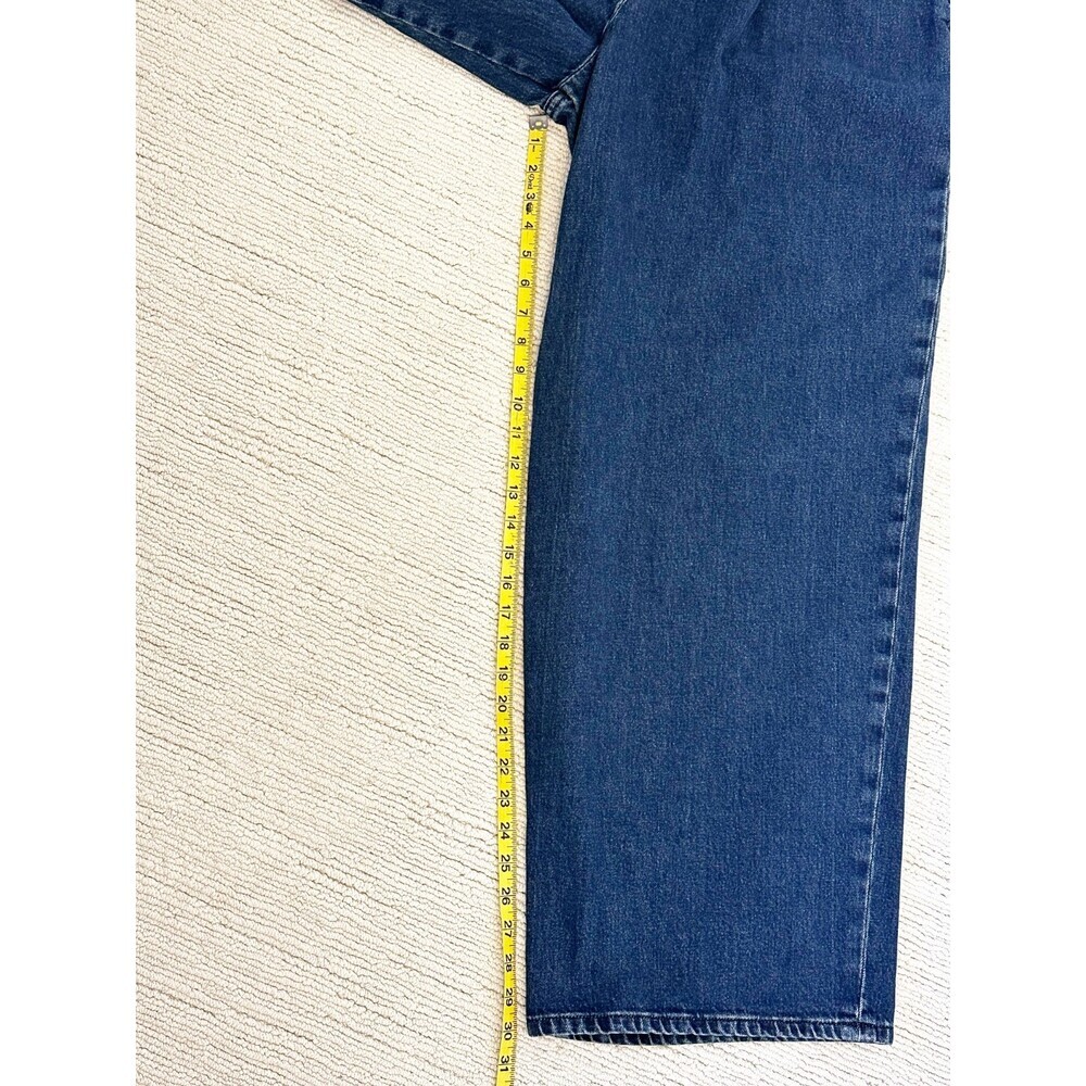 GOOD AMERICAN 90s Pleated Trouser 29 Blue Jeans Streetwear Academia Office Baggy - Picture 9 of 15